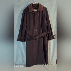 RAINFOREST Men's Black Trench Coat with Belted Waist